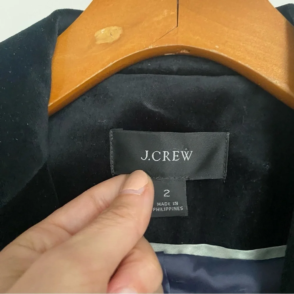 J. CREW Willa Blazer in Stretch Velvet Black size 2 - Picture 7 of 13